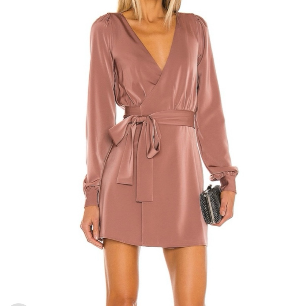 Elegant Mauve Wrap Dress